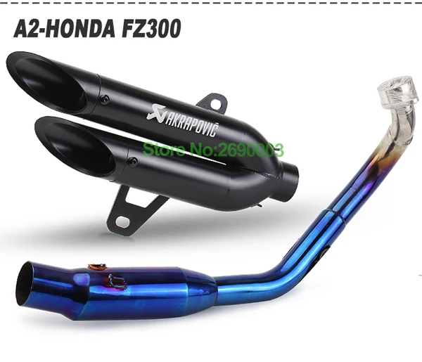 Слипоны для скутера FORZA300 мотоцикл Akrapovic глушитель мотоцикл глушитель Escape для HONDA FZ300 FORZA300 - Цвет: A2