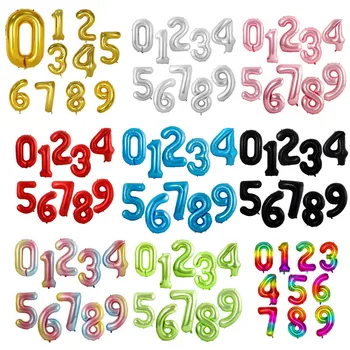 

50pcs 40 Inch Blue/Green/Red/Rose Gold/Silver Number Foil Balloons 0 1 2 3 4 5 6 7 8 9 Happy Birthday Party Wedding Decoration
