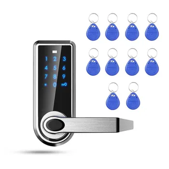 

Electronic Keyless Deadbolt Door Lock Unlock with code, ID cards, and mechanical key