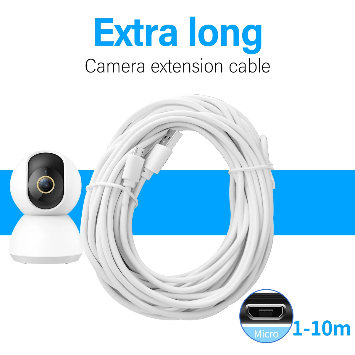 

5m/10m Micro USB Cable Fast Charging USB Sync Data Mobile Phone Adapter Charger Cable for Tablet PC Power Bank DVR Camera Wire