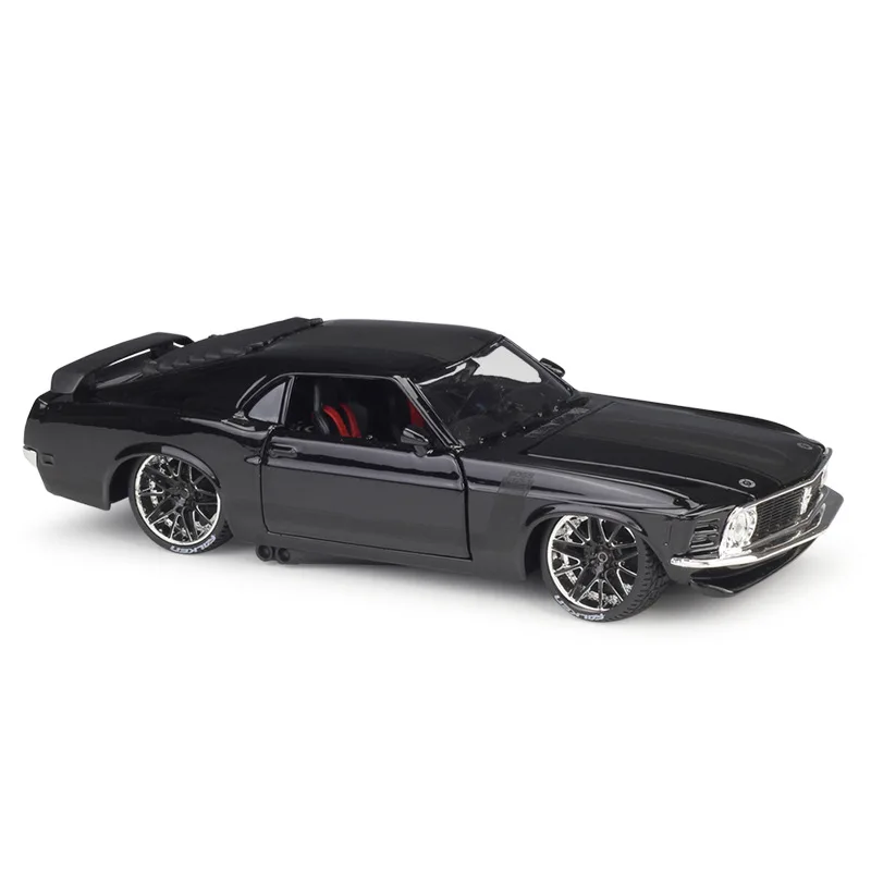 

1:24 1970 Ford Mustang Boss 302 Metal Luxury Vehicle Diecast Pull Back Cars Model Toy Collection Xmas Gift