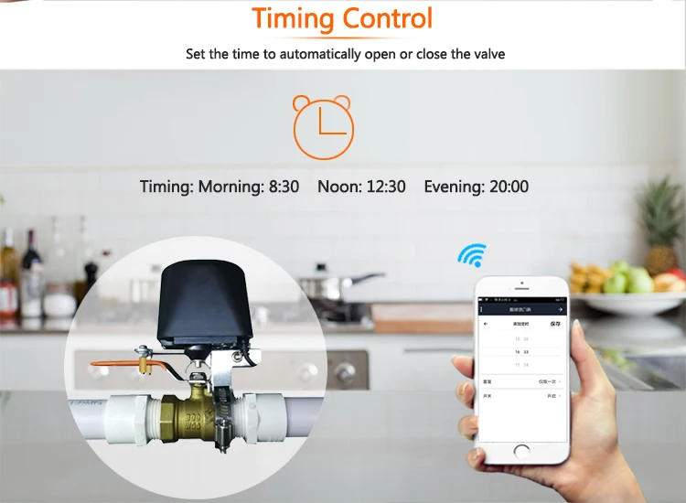 Tuya ZigBee умный беспроводной контрольный клапан для газа, воды умный дом автоматический контрольный клапан для газовой работы с Alexa, Google Assistant