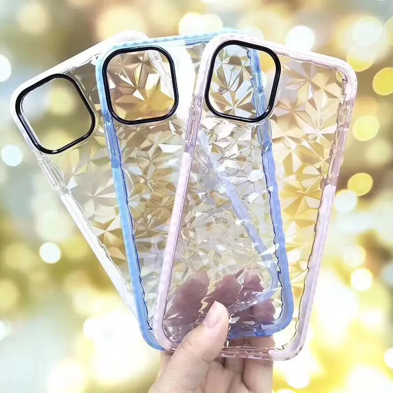 

Diamond pattern Shockproof Transparent Soft Case For iPhone 11 Cover Lovely Case For iPhone 6 6S 7 8 Plus X XR XS Max 11 Pro Max