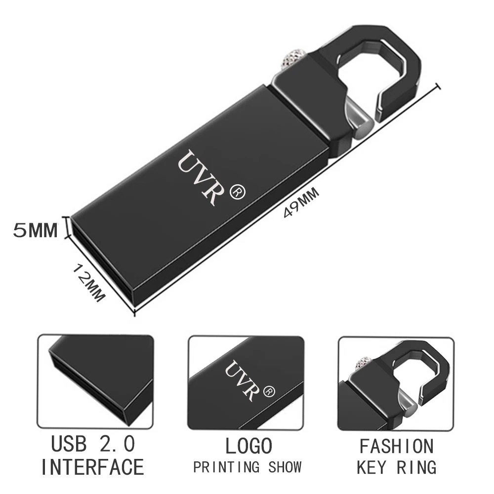 High Speed Metal USB Flash Drive 32GB pendrive 128GB 64GB 16GB 8GB pen drive 2.0 flash Memory stick Key cle usb Free Custom Logo