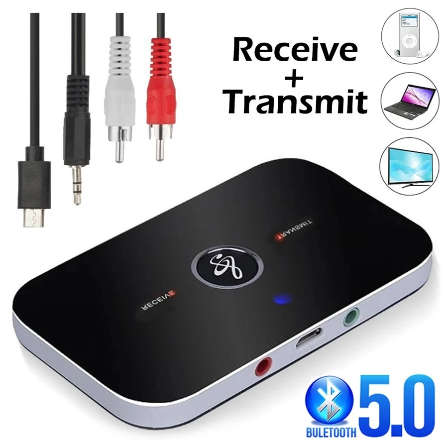 Bluetooth 5.0 Audio Transmitter Receiver 3.5mm RCA AUX Jack Stereo Music Wireless Adapter Dongle For PC TV Headphone Car Speaker