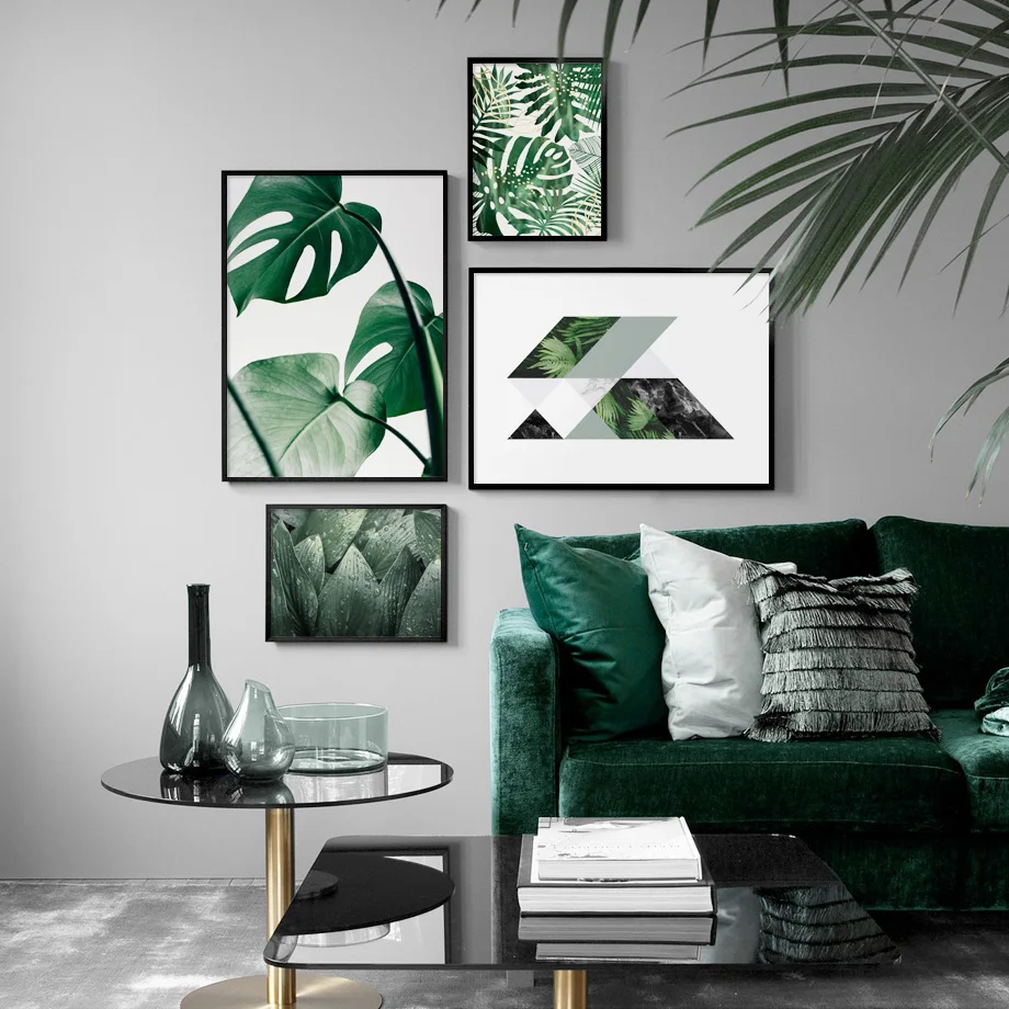 

Nordic Decoration Home Palm Tree Leaves Canvas Painting Scandanavia Canvas Painting Plant Posters and Prints Room Wall Pic