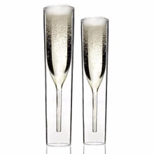 Чашки для шампанского двухслойные Стеклянные es флейты бокал виски пузырьковый вино ВАСО Коктейльная Свадебная вечеринка стеклянная чашка тосты Copo