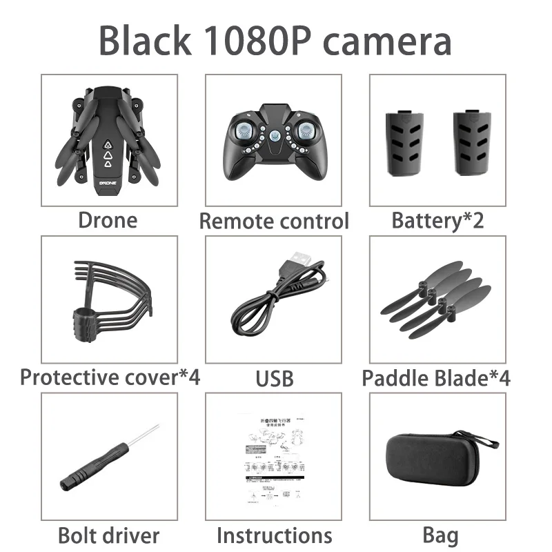 1080P 2Battery-Bag Профессиональный складной мини-Дрон с камерой HD аэрофотосъемка сверхдлинный Квадрокоптер с контролем трека - Цвет: 1080P 2Battery-Bag