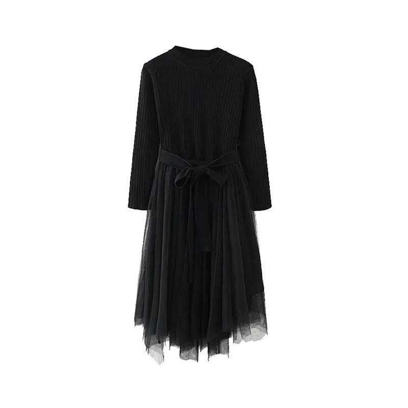 

Jersey Dress 2020 New Style Spring-Very Fairy of Gauze Long Skirts Women's Slimming Elegant Set Sweater Dress Fashion