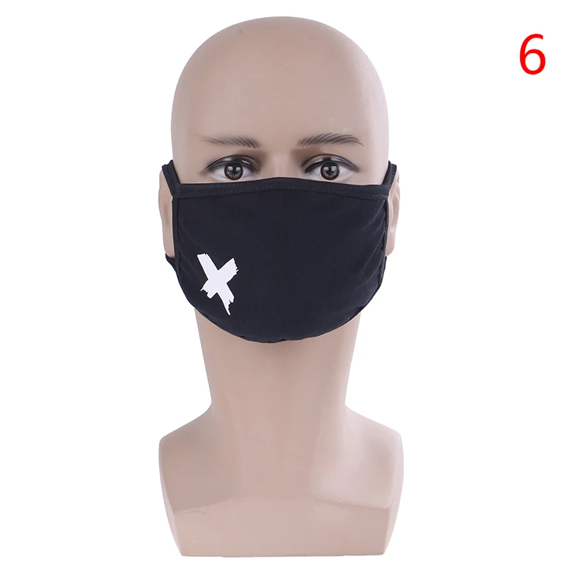 Хлопковая маска для лица унисекс корейский стиль черный медведь зубы Велоспорт против пыли хлопковая маска для губ респиратор для лица Вечерние Маски