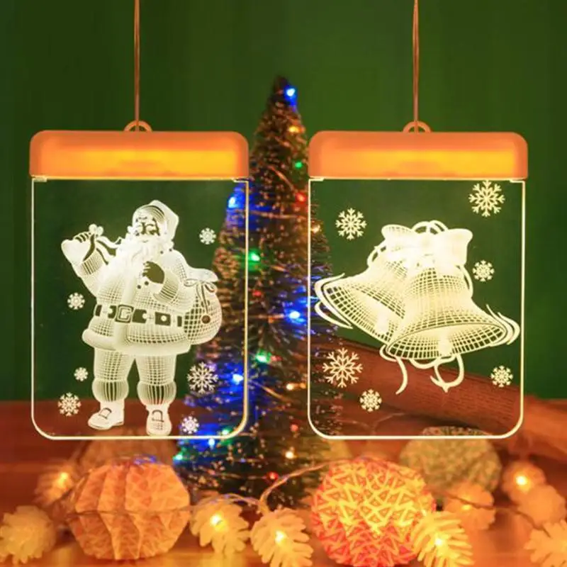 Подвесной светильник, Рождественский Декор, лампа, рождественская елка, подвесной светильник, ночник, вечерние лампы, товары для дома, спальни, без батареи