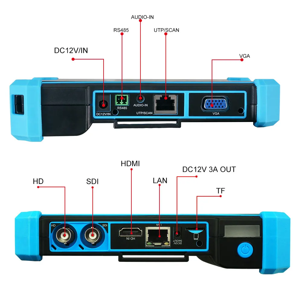 PEGATAH 12MP IPC Tester 8MP/AHD/CVI/TV/SDI CCTV Tester with HDMI VGA Input CCTV Monitor for IP Camera Tester CFTV Tester CCTV