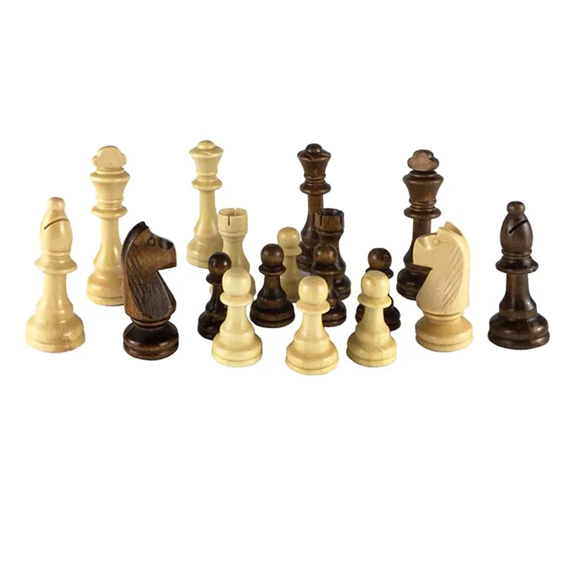 Wood Chessmen Pieces Only 32PCS Wooden Chess Pieces 