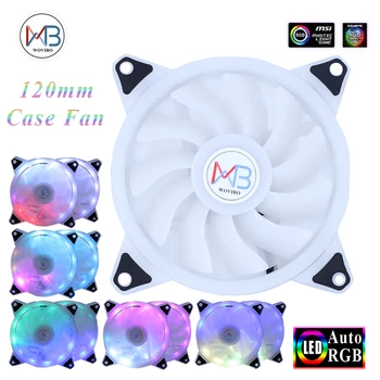 

120mm RGB Case Fan Cooler Computer Cooling Case Fans Big D-Type 4PIN Colorful LED Lamp Fan cooler Radiator Heatsink Auto RGB Fan