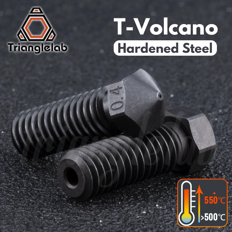 Trianglelab-aço Endurecido T-vulcão Bicos Impressão 3d de Alta Temperatura Pei Peek Filamento de Fibra de Carbono Hotend
