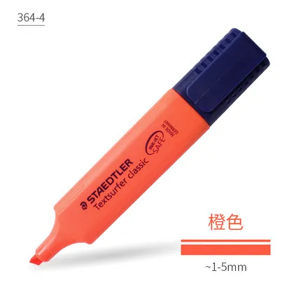 1 шт. Staedtler sharpie цветной хайлайтер 364 Детские макароны студентов с офисными бликами текст маркер для выделения ручка - Цвет: Orange