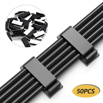 

50 Pack Cable Clips, Strong Adhesive Pad Wire Holders, Cable Organizers Wire Management Multipurpose Wire Clamps