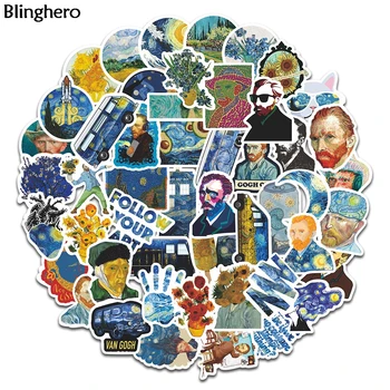 

Blinghero 50pcs/set Van Gogh Art Deco removable scrapbooking graffiti stickers diary notebook retro hand account stickers BH0659
