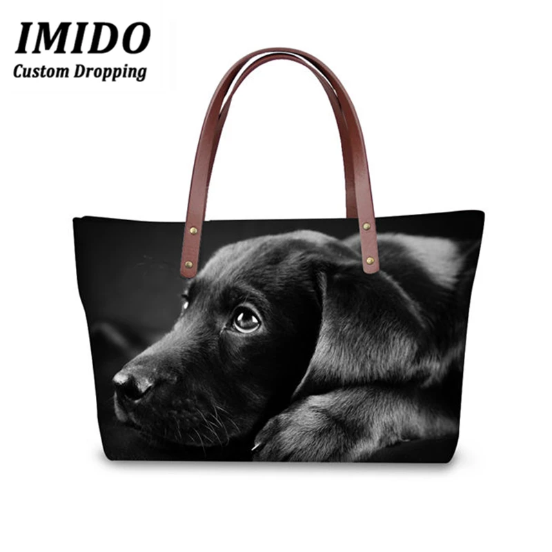IMIDO, сумки, женские, брендовые, Ainmal, сумки, 3D, темно-серый, итальянский, с принтом борзой собаки, дамская сумка, большая, с верхней ручкой, сумки, кошелек - Цвет: WLL2710AL
