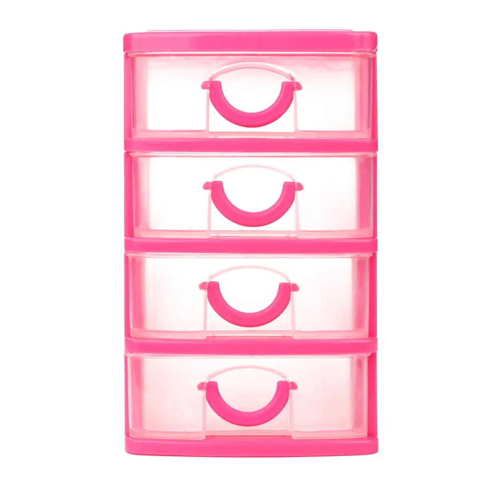 Hot Pink Лидер продаж прочный Пластик мини Настольный ящик разное чехол мелкие предметы ювелирные изделия новые для макияжа, органайзер, контейнер для хранения - Цвет: Hot Pink