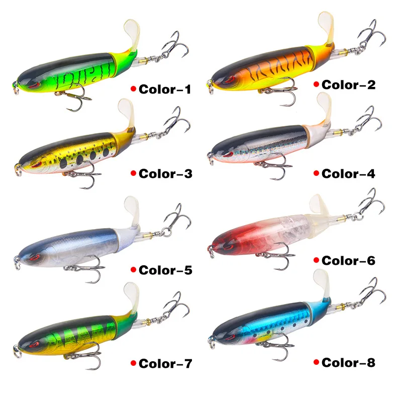 Fishing Spinner Lures Popper with Rotating Spinner Rattle Tail for Bass  Trout Walleye Pike Musky Crappie Muskie Top Water - AliExpress