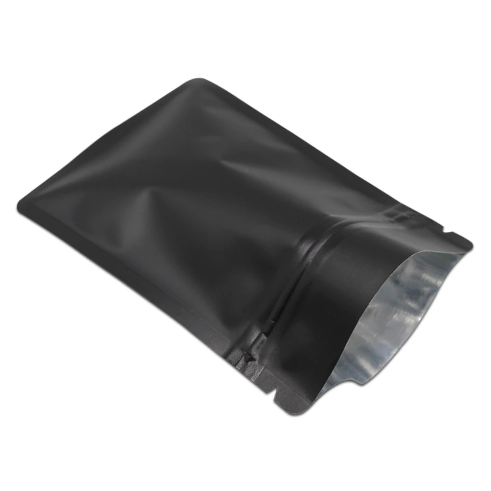 

4 Sizes Matte Black Mylar Zip Lock Food Snack Packaging Pouches Dried Flower Sundries Package Self Seal Aluminum Foil Bag