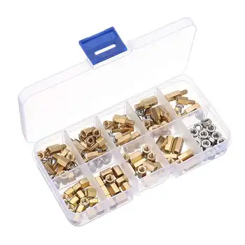 

136pcs M4BH2 M4 Brass Hex Column Standoff Support Spacer Pillar Isolation Spacing Screws for PCB Board Screw Nut Assortment Set