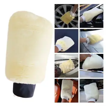 

1PC Artificial Wool Mitt Car Soft Polishing Glove Washing Car Washing Cleaning Polish Cleaning S6L3