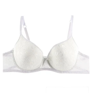 White Beauwear, размер 36-50, B, C, D размера плюс, женские кружевные бюстгальтеры, сексуальный цветочный бюстгальтер без косточек, регулируемый бюстгальтер на косточках, полный охват, черный - Цвет: White