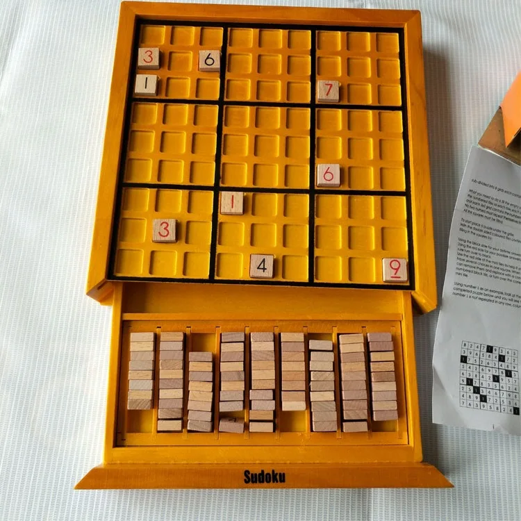 

Shu du qi Adult Tabletop Game Children Early Education Toy Customizable Logical Thinking Drawer-type Wooden Sudoku