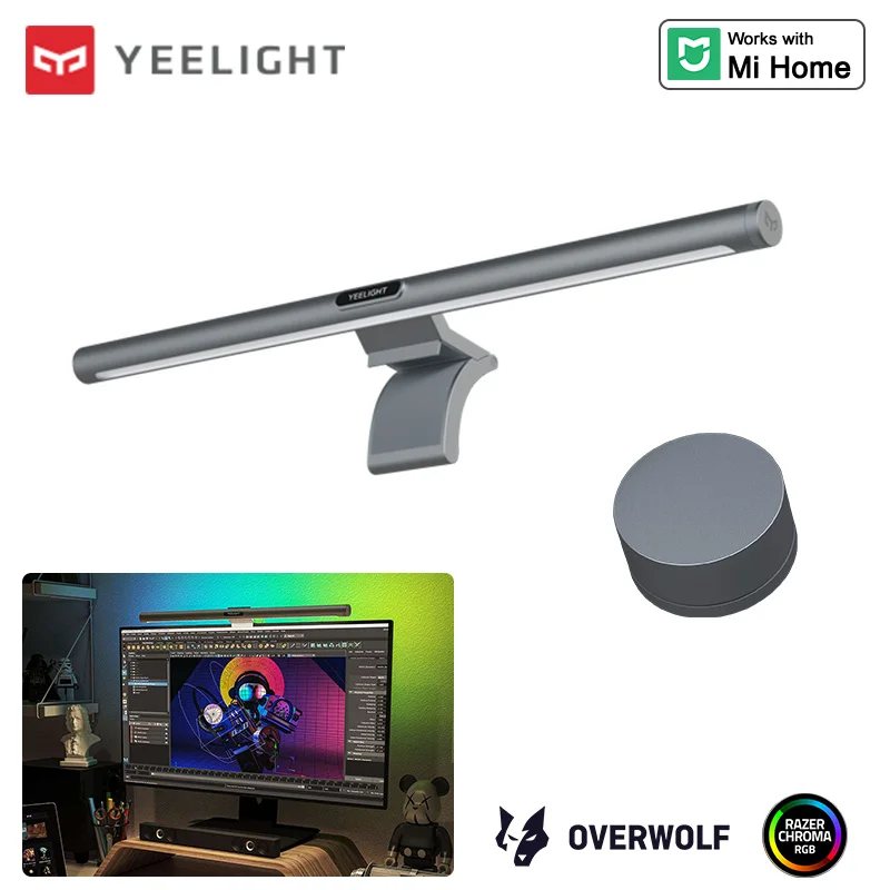  Quntis Monitor Light RGB Backlight, Eye-Care Dual Light  Computer Light Bar Gaming Office Desk Lamp, 15 Modes Dimmable Backlight, 3  Color Temperature Adjustable Brightness, Ra95 Screen Light Bar : Electronics