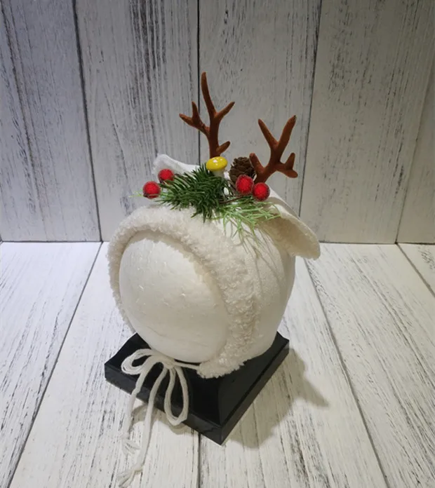 Baby photography props Christmas tree elk theme Hat creative Fotografia Accessory Infant Toddler Studio Shoot Photo