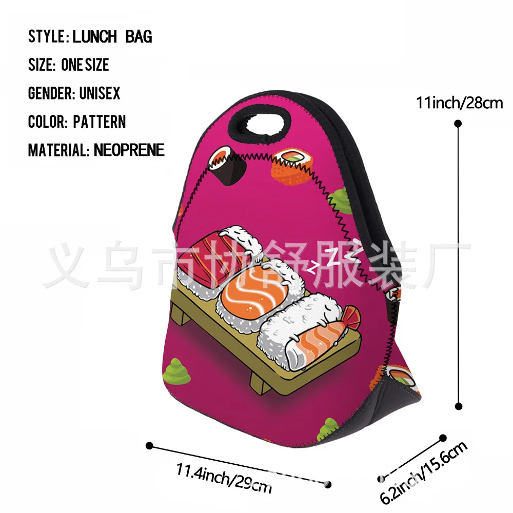 Поперечная граница Горячая неопреновый мешок для завтрака высокой четкости суши рисовый Ролл Напечатанный Ланч-бокс мешок Bento коробка сумка международная торговля Wh
