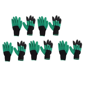 

ABSS-Garden Gloves Plastic Garden Genie Gloves with Claws Quick Easy to Dig and Plant Gant De Jardin,5 Pair