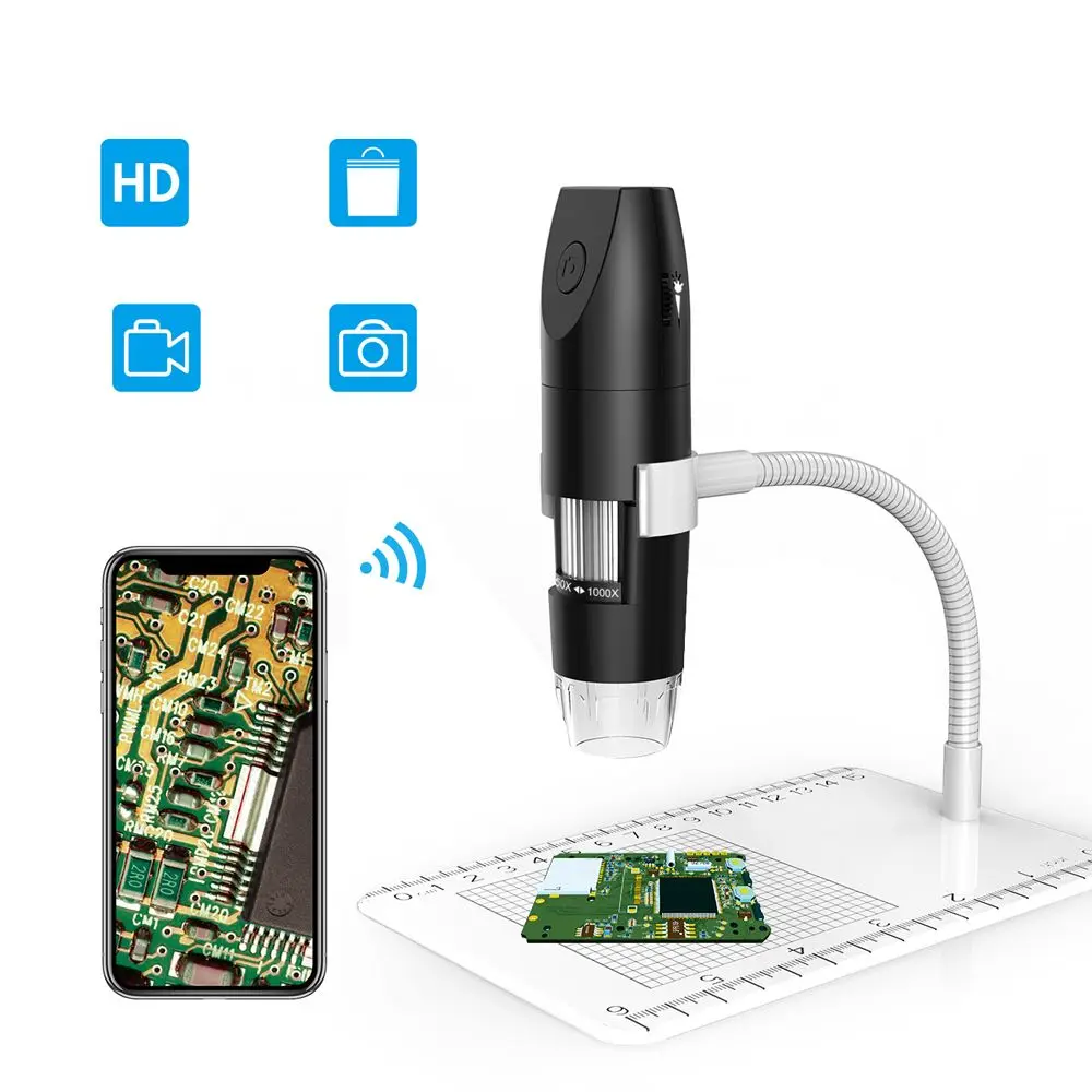 1000x WiFi цифровой микроскоп inskam316 портативный HD 1080P USB микроскоп камера со змеиным кронштейном переключатель для IOS Android PC