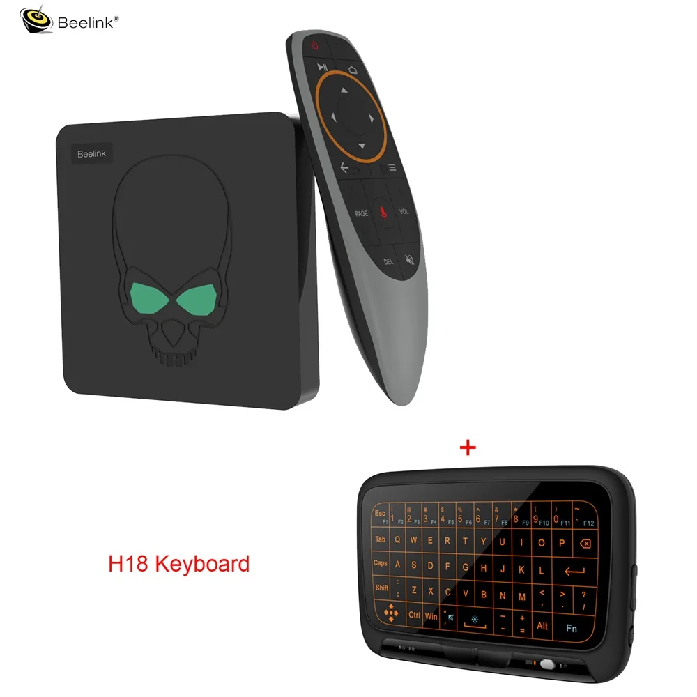 ТВ-приставка Beelink GT-King Android 9,0 Amlogic S922X 4G DDR4 64G EMMC Smart tv BOX 2,4G+ 5G Dual wifi 1000M LAN с 4K телеприставкой - Цвет: tv box H18