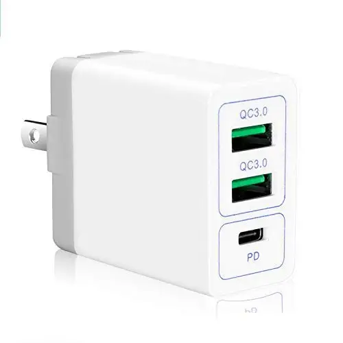 [QC3.0+ PD] двойное быстрое зарядное устройство PD портативное зарядное устройство usb для путешествий, USB-C питания быстрое устройство быстрой зарядки адаптер зарядки