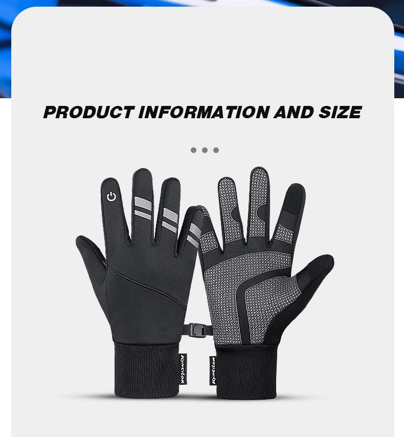 Men's Winter Outdoor Sports Riding And Driving Windproof Warm And Cold Gloves Touch Screen Thickened Waterproof Non-Slip Mittens