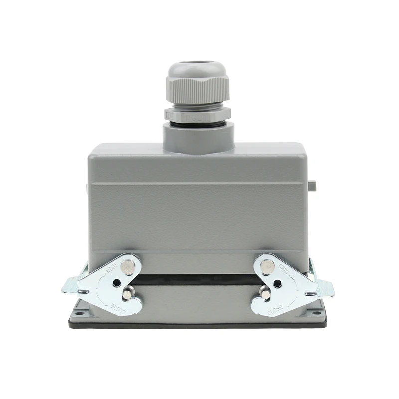 Rechteckiger Hochleistungssteckverbinder mit Abdeckung HDC-HE Wasserdichter Luftfahrt-Industrie-Stecker 6/10/16/24-polig 16A 500V – Detail 1