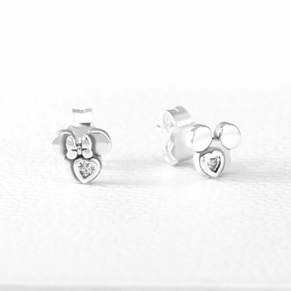 Pandora x de plata de ley 925 con diseño de Mickey y joyería de con diseño silueta, para mujeres - AliExpress Joyería y accesorios