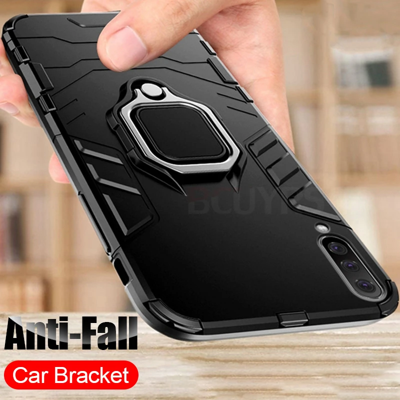 

BCUYRS Shockproof Armor Case For Samsung Galaxy A50 A30 A20 M30 M20 M10 Stand Ring Phone Cover for Samsung Galaxy A50 A8S Case