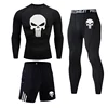 winter Top quality thermal underwear men underwear sets Sweatshirt sweat quick drying Skull compression underwear men clothing 3