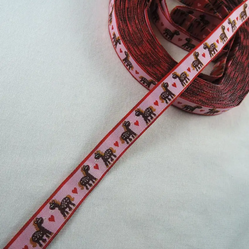 Новинка, животное, лошадь, лиса, ежик, Бабочка, олень 5/8 ''(16 мм x 5 ярдов) плетеная жаккардовая из полиэстера ленты с ловкостью для ошейника для собаки