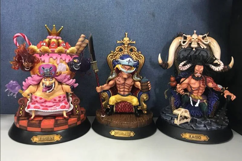 Один кусок четыре императора резонанса Kaido белая борода красные волосы Shanks сидя статуя GK один кусок Гараж Комплект