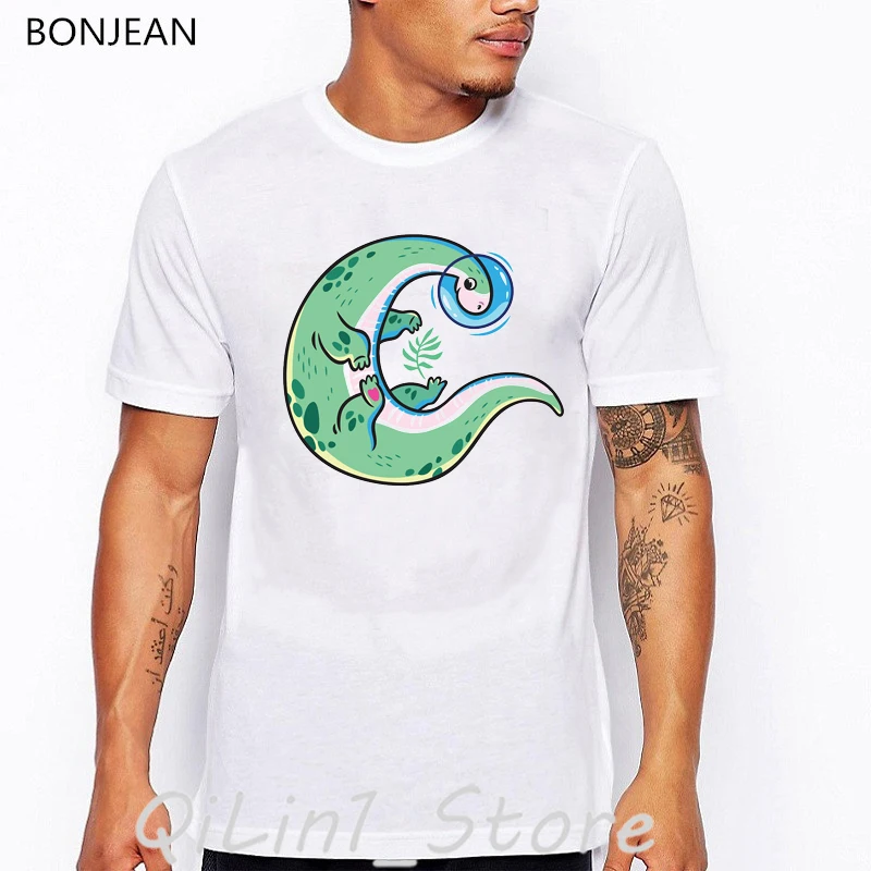 

funny t shirts men Dinosaur diving print t-shirt camisetas hombre summer tops tee shirt homme white tshirt homme streetwear