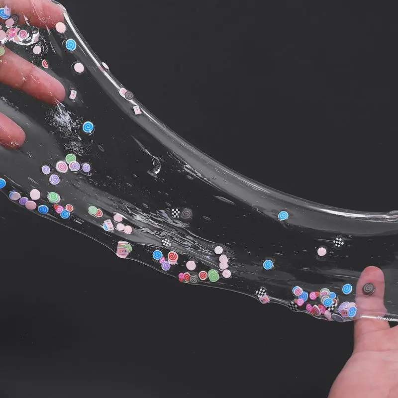 Пушистый слизи прозрачный с десертом разноцветный аксессуар DIY игрушки для детей десерт