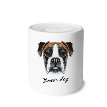 

Lop-eard Boxer Dog Pet Animal Money Box Saving Banks Ceramic Coin Case Kids Adults