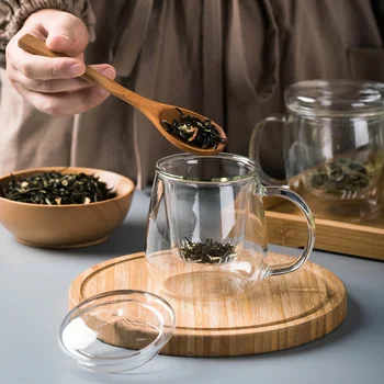 

Hand Blown Heat Resistant Glass Tea Cup With Lid Infuser 500ml Borosilicate Glass Tea Cup Innovative Tea Bottle With Filter