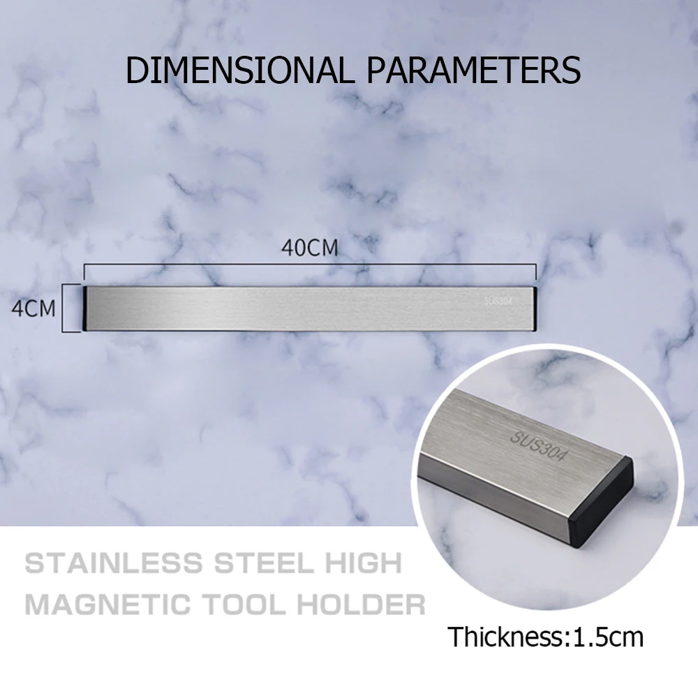 Магнитный держатель для ножей из нержавеющей стали 304, настенный держатель для ножей, органайзер для кухонных принадлежностей, настенная стойка для хранения