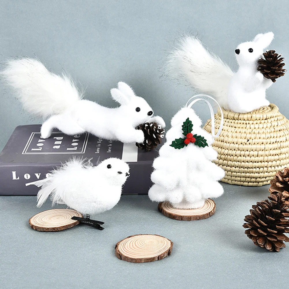 Christmas Tree Hanging Cute Foam Squirrel Bird Pendant for Home Festive Party Decoration Animal Drop Ornament Crafts Supplies | Дом и сад